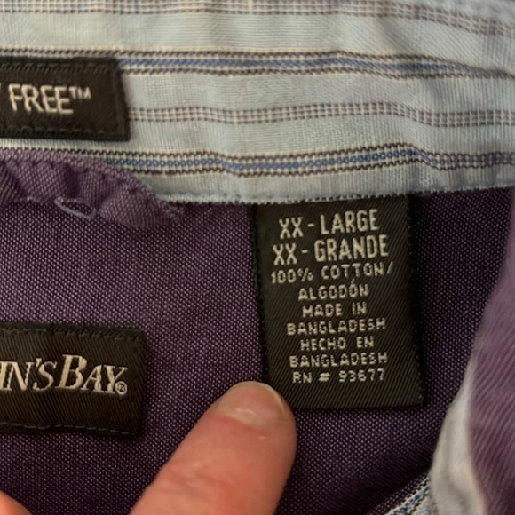 St. John’s Bay Men’s  Short Sleeve Button Down Shirt in Purple size XX-Large - Picture 5 of 9